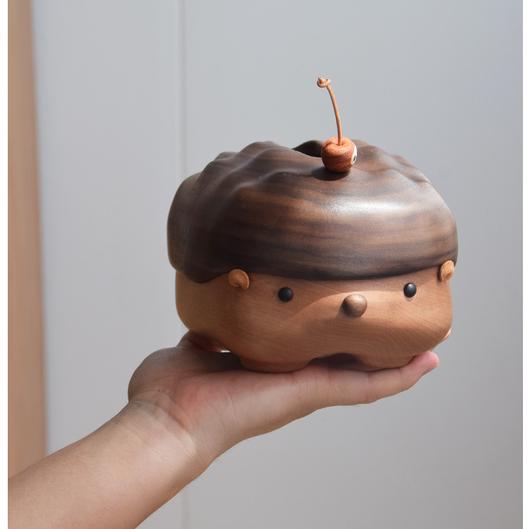 Adorable Hedgehog Wooden Tissue Box - Home Desktop Decoration