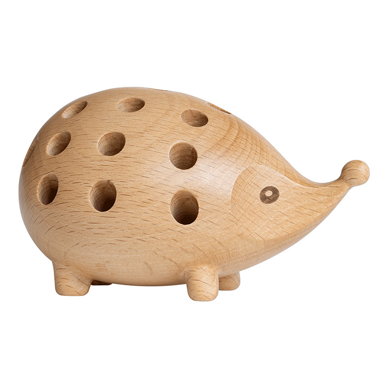 Amazing Multiple Pen Holes Wooden Hedgehog Pen Holder