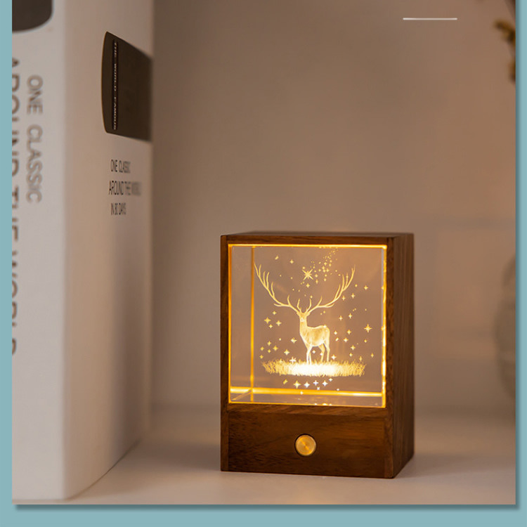 Beautiful Wooden Night Light - Ideal For Holidays And Christmas Gifts
