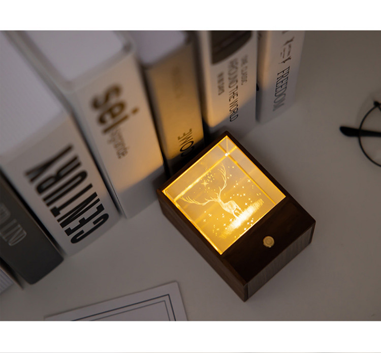 Beautiful Wooden Night Light - Ideal For Holidays And Christmas Gifts