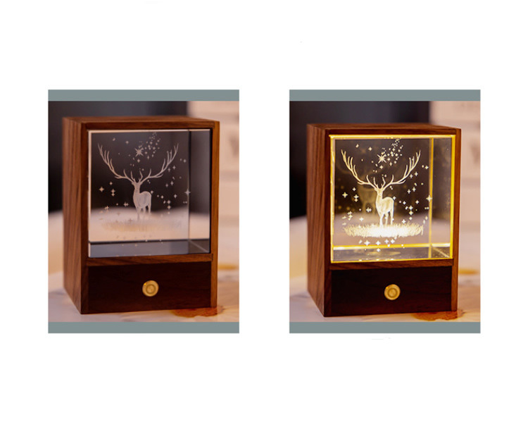 Beautiful Wooden Night Light - Ideal For Holidays And Christmas Gifts