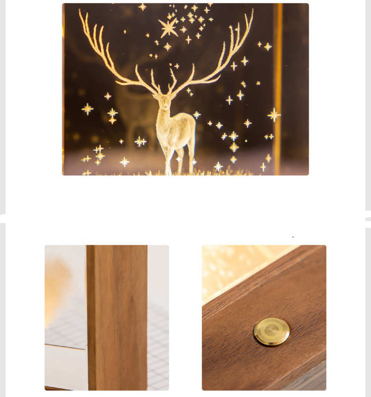 Beautiful Wooden Night Light - Ideal For Holidays And Christmas Gifts