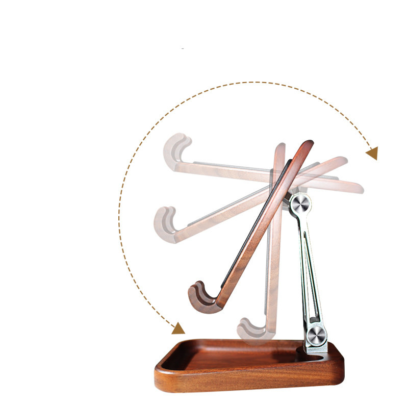 Black Walnut Phone Stand - Adjustable Stand Angle
