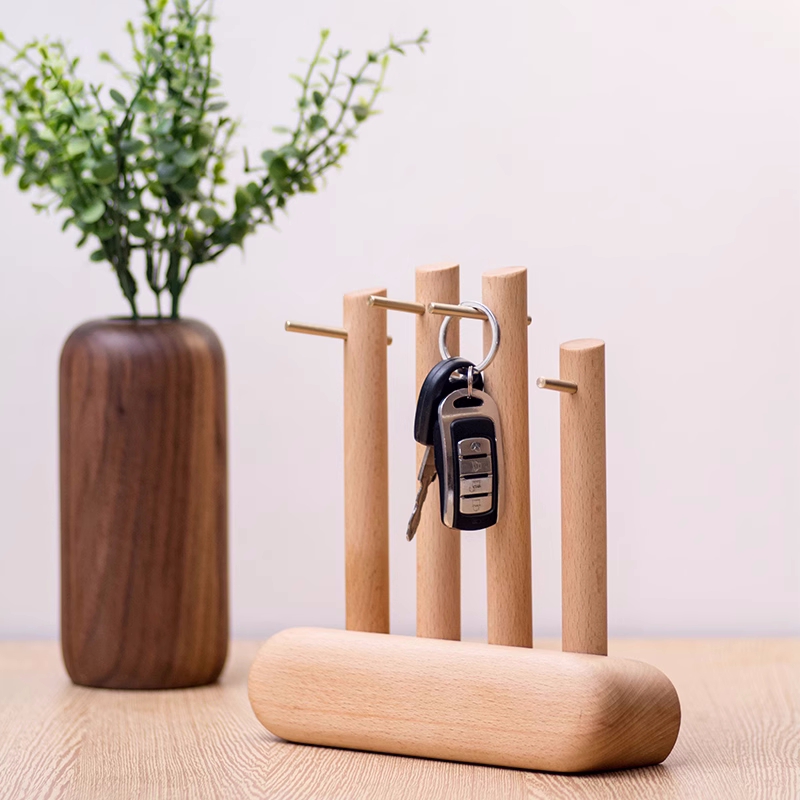 Black Walnut Wood Desk Organizer Holder - Key And Jewelry Storage