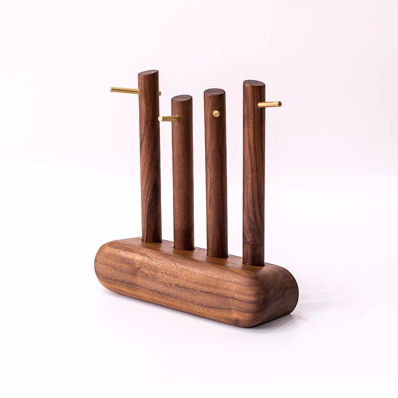 Black Walnut Wood Desk Organizer Holder - Key And Jewelry Storage