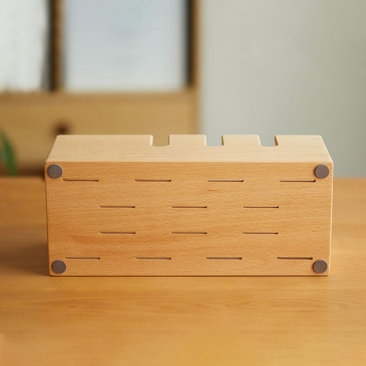 Black Walnut Wood Power Socket Organizer