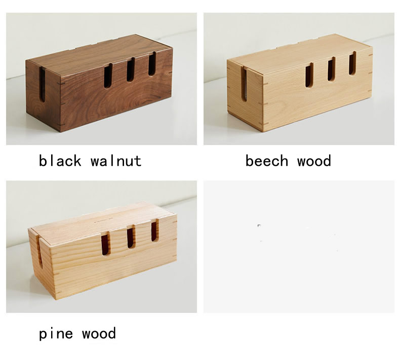 Black Walnut Wood Power Socket Organizer