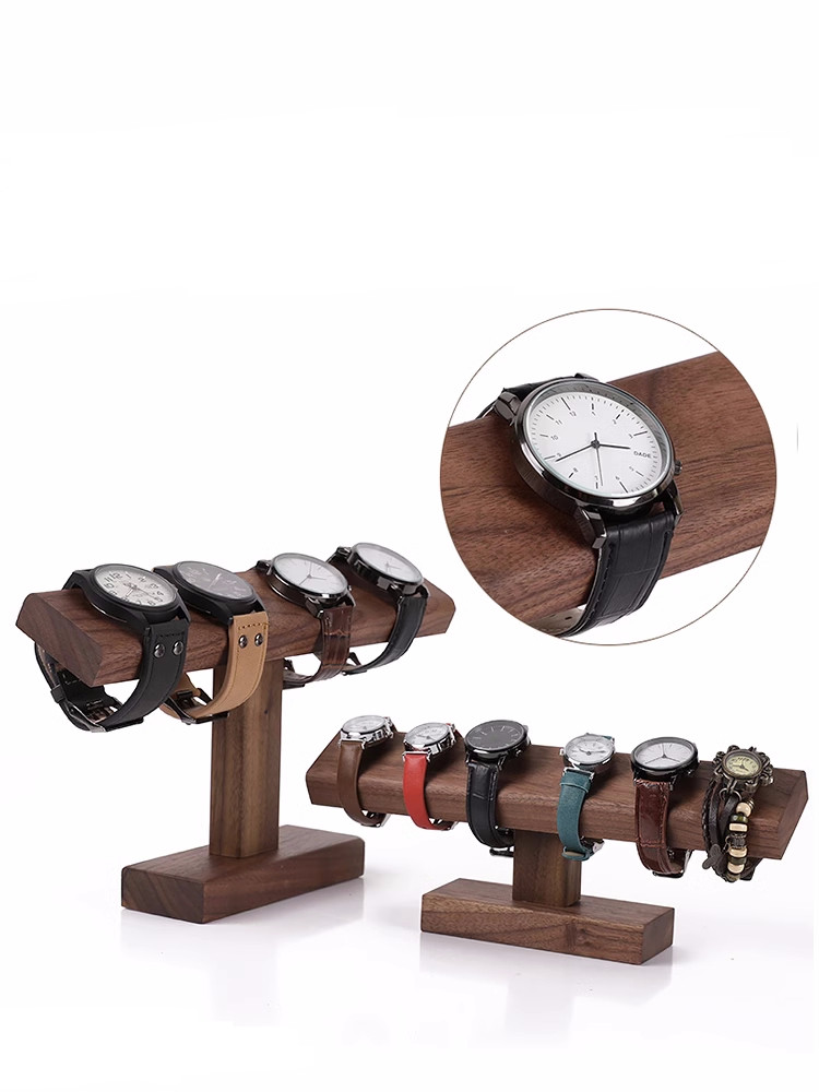 Black Walnut Wood Storage Rack - Watch And Jewelry Display