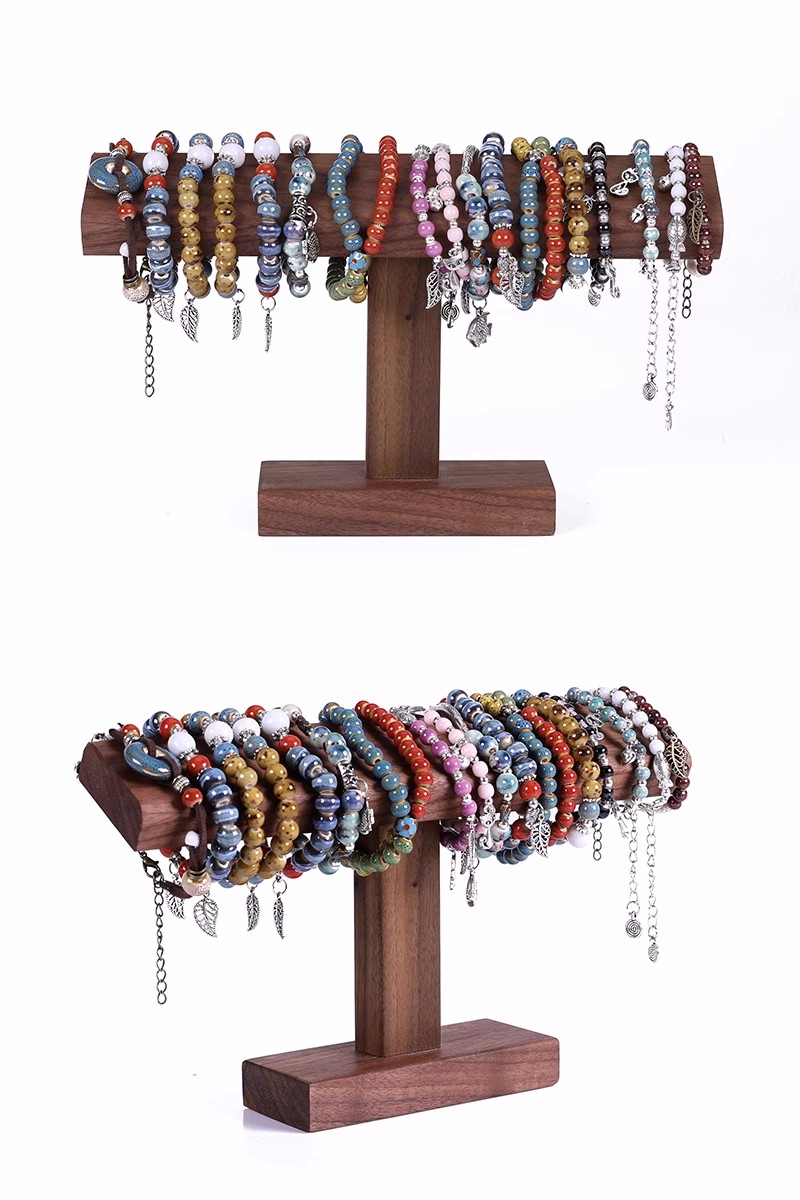 Black Walnut Wood Storage Rack - Watch And Jewelry Display