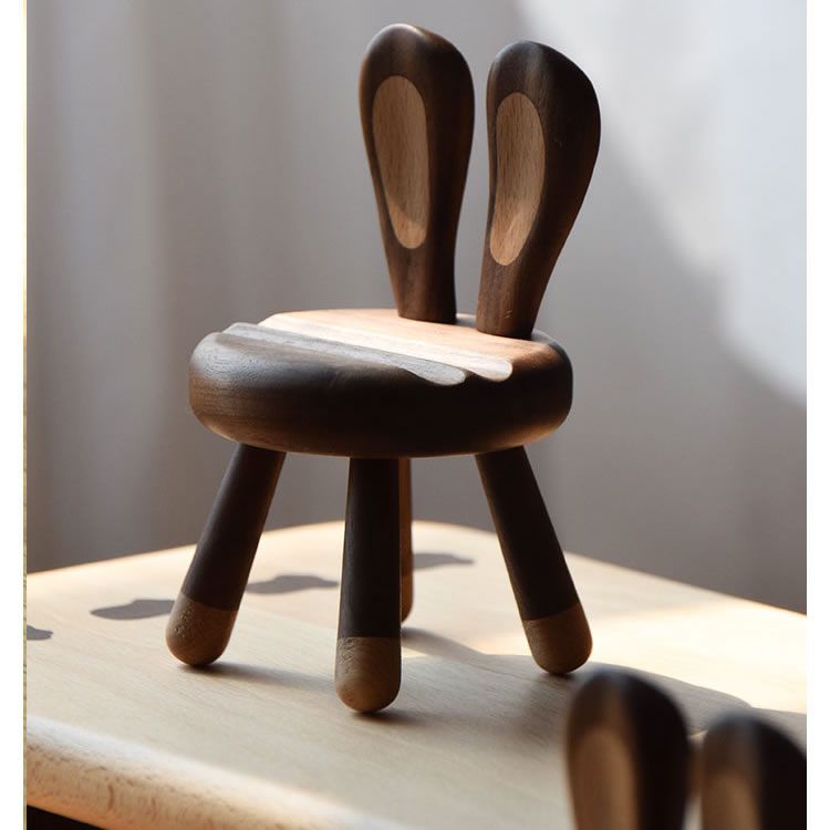 Bunny Ear Chair Phone Holder- Black Walnut Wood