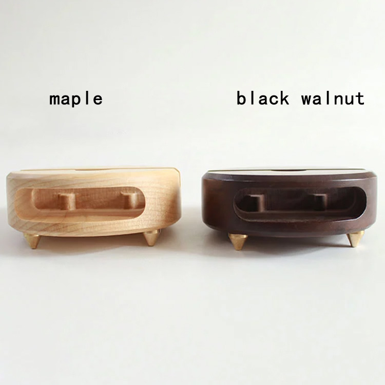 Circular Wooden Phone Stand With Amplification - Carry Anywhere