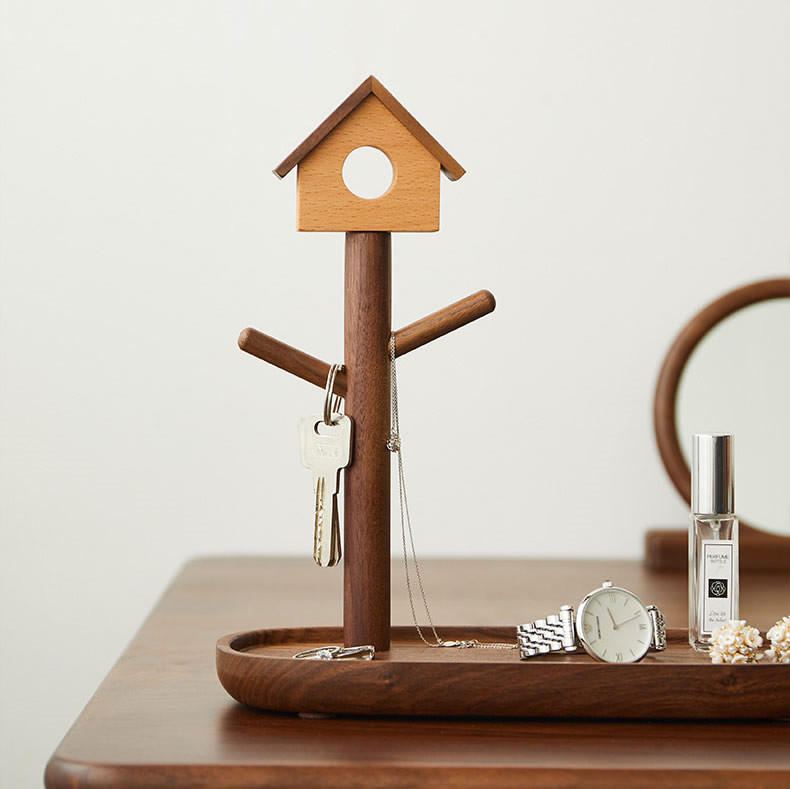 Creative Desktop Decoration Cabin Organizing Wooden Storage Rack