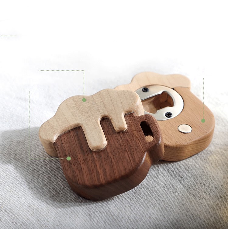 Creative Wooden Bottle Opener - Kitchen Decoration Fridge Magnet