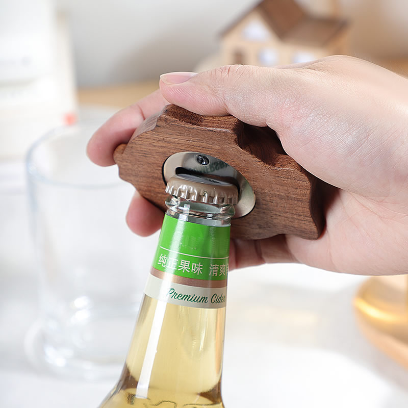 Creative Wooden Bottle Opener - Kitchen Decoration Fridge Magnet
