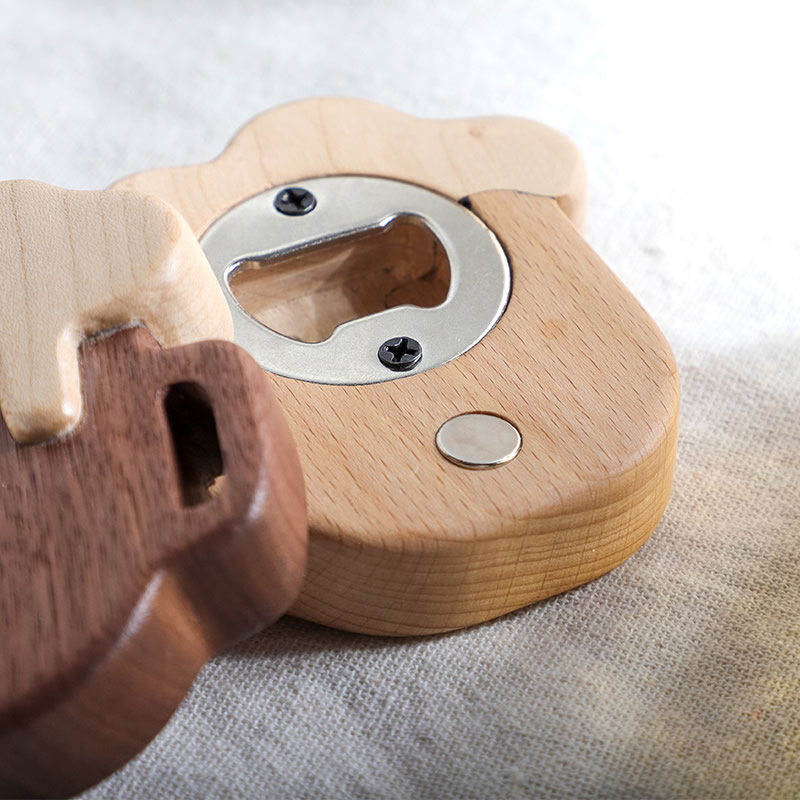 Creative Wooden Bottle Opener - Kitchen Decoration Fridge Magnet