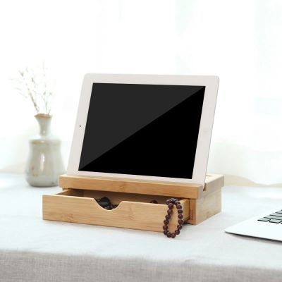 Desktop Bamboo Wood Organize Storage Box, Mobile Phone Holder