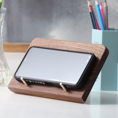 Simple Black Walnut Cell Phone Holder, Wooden iPad Stand