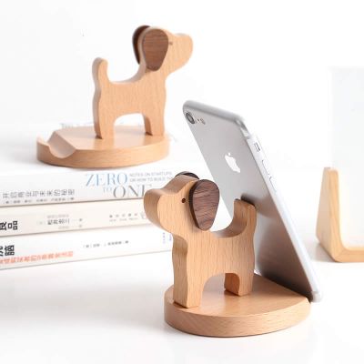Beech Wood Dog Phone Holder