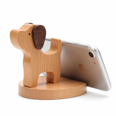 Beech Wood Dog Phone Holder