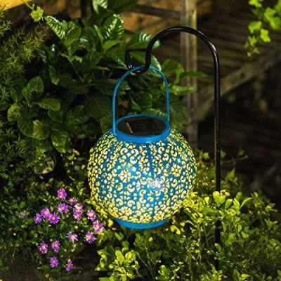 Exquisite Blue Lantern Shape Solar Lamp