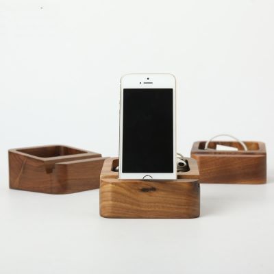 Black Walnut Wooden Phone Stand Small Items Organizer