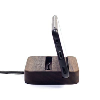 Classic Black Walnut Phone Holder, Wooden Phone Charging Stand
