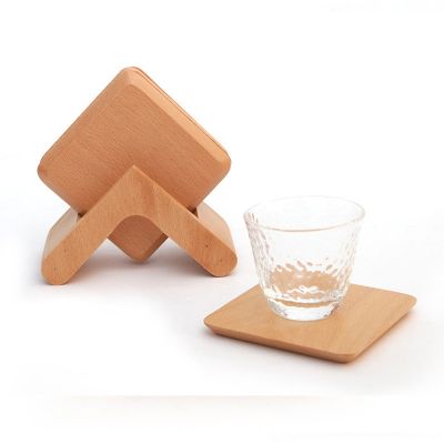 Classic Desktop Square Organize Wooden Coaster