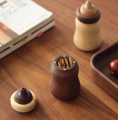 Funny Baby Bottle Shaped Toothpick Holder - Creative Wooden Desktop Decor