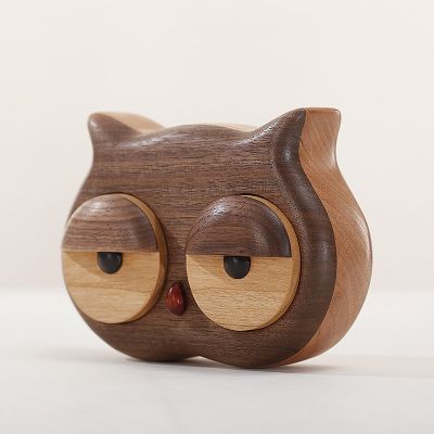 Owl Jewelry Box - Quirky Black Walnut Wood Organizer