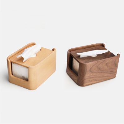 Pure Wood Automatic Lowering Height Tissue Box