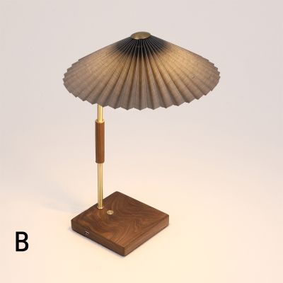 Umbrella Table Lamp - Black Walnut Wood - Creative Decor