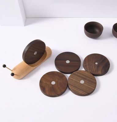 Wood Snail Coaster - Creative Black Walnut Design