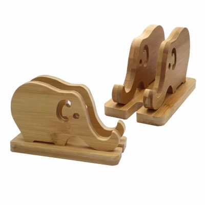 Wooden Elephant Stitching Phone Stand - Portable and Convenient