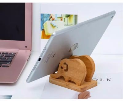 Wooden Elephant Stitching Phone Stand - Portable and Convenient