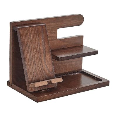 Multi-functional Wooden Storage Holder - Keep Your Phone, Watch, and Glasses Organized