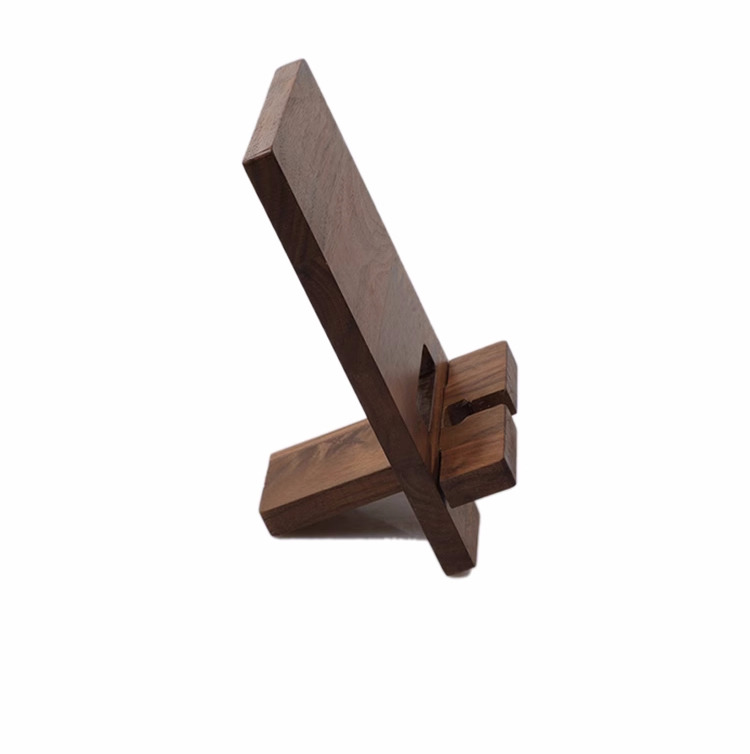 Easy-To-Assemble Wooden Phone Stand - Portable Design