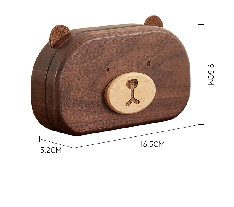 Exquisite Wooden Bear Jewelry Storage Box - Creative Gift For Girls Festivals