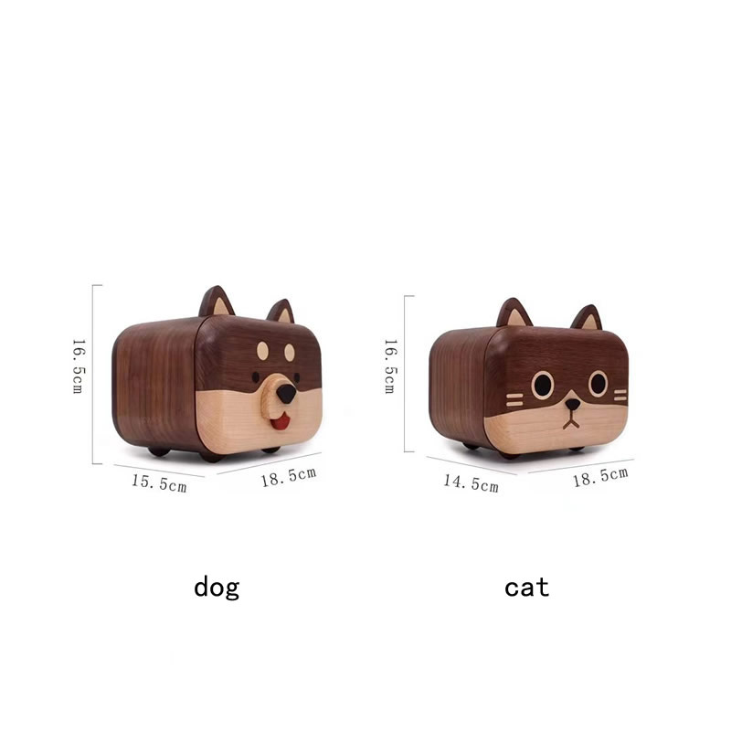 Funny Shiba Inu Wooden Tissue Box, Table Decoration Ornament