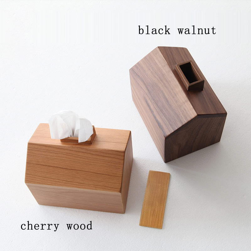 Mini Log Cabin Wooden Tissue Box