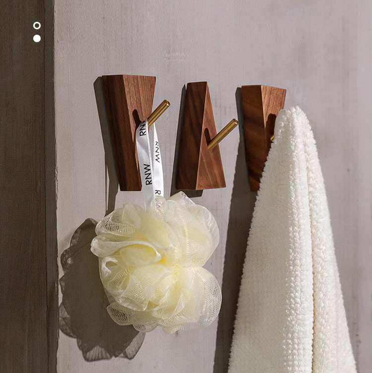 Minimalist Black Walnut And Brass Combination Triangle Wall Hook