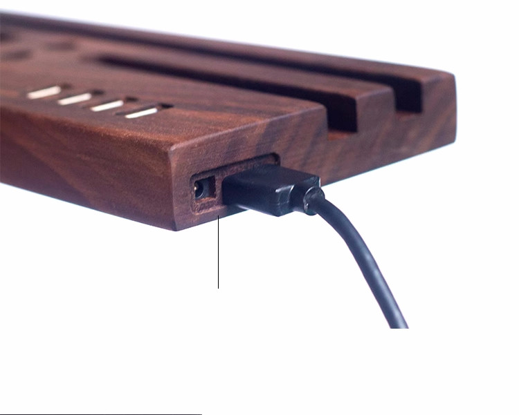 Multi-Functional Black Walnut Wood Usb Hub