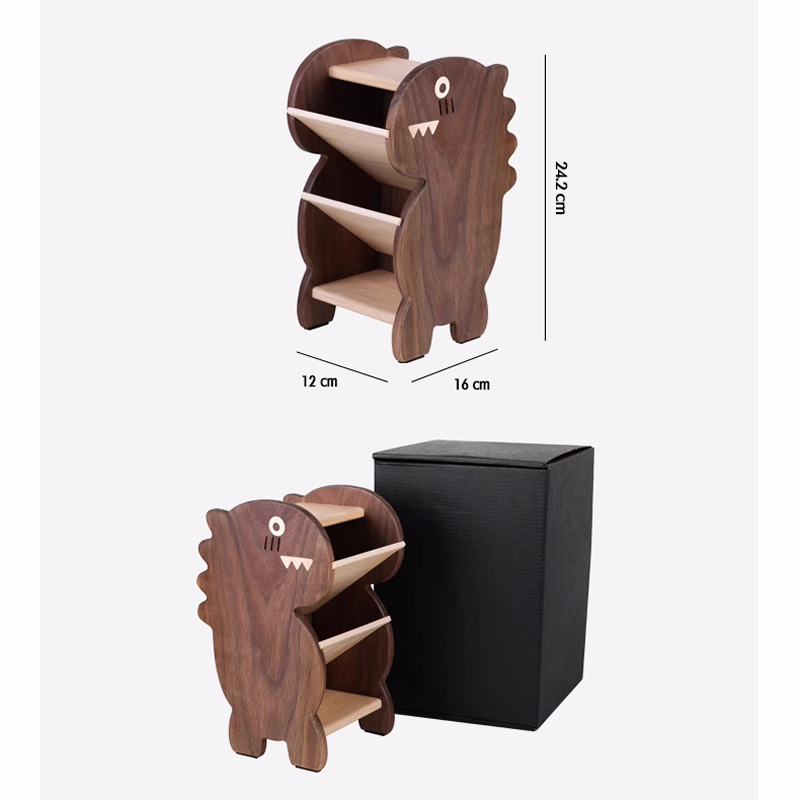 Office Small Dinosaur Wooden Pen Holder