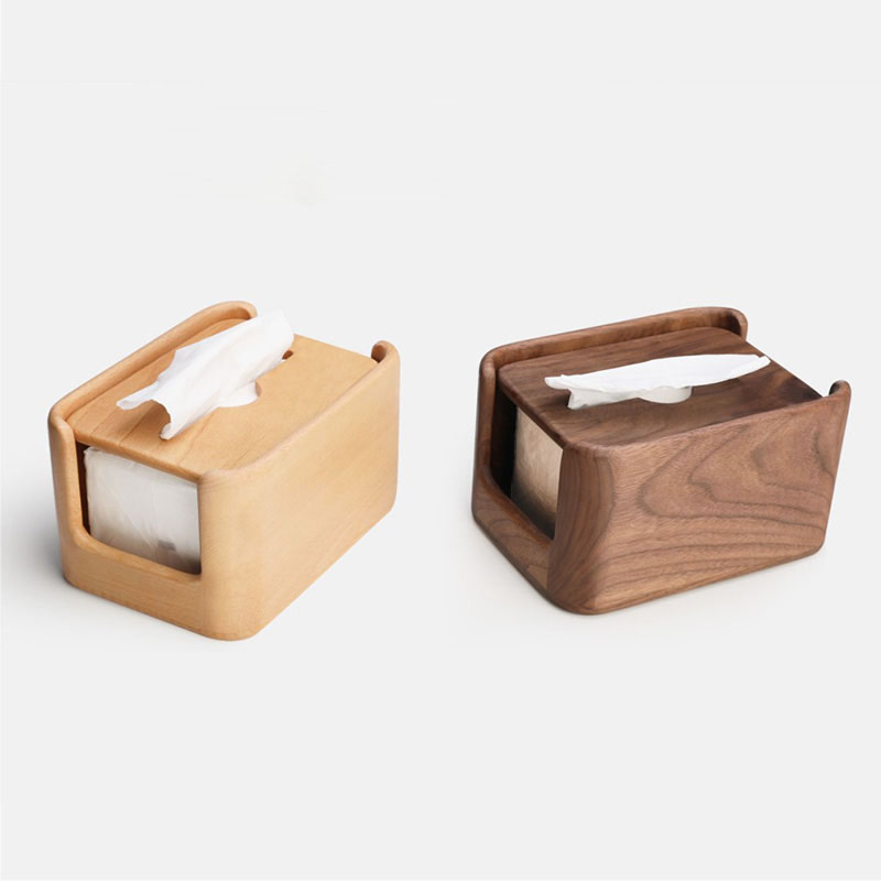 Pure Wood Automatic Lowering Height Tissue Box