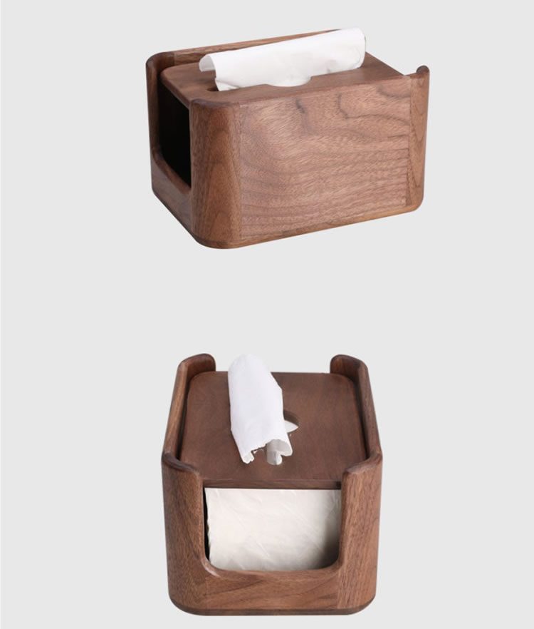 Pure Wood Automatic Lowering Height Tissue Box