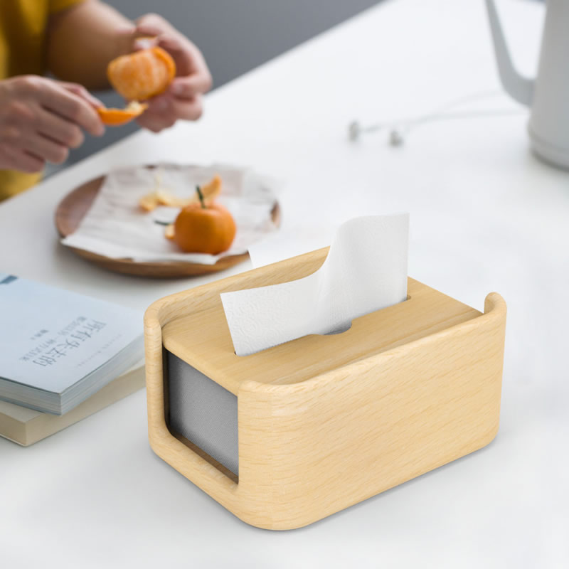 Pure Wood Automatic Lowering Height Tissue Box