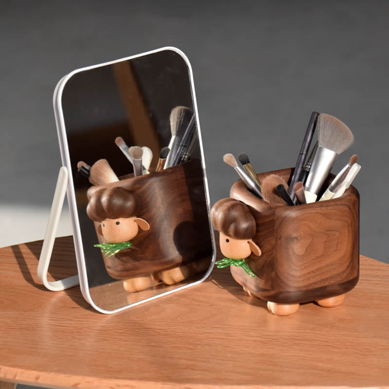 Sheep Pen Holder, Black Walnut Office Organizer