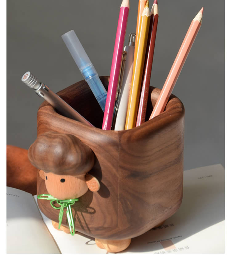 Sheep Pen Holder, Black Walnut Office Organizer