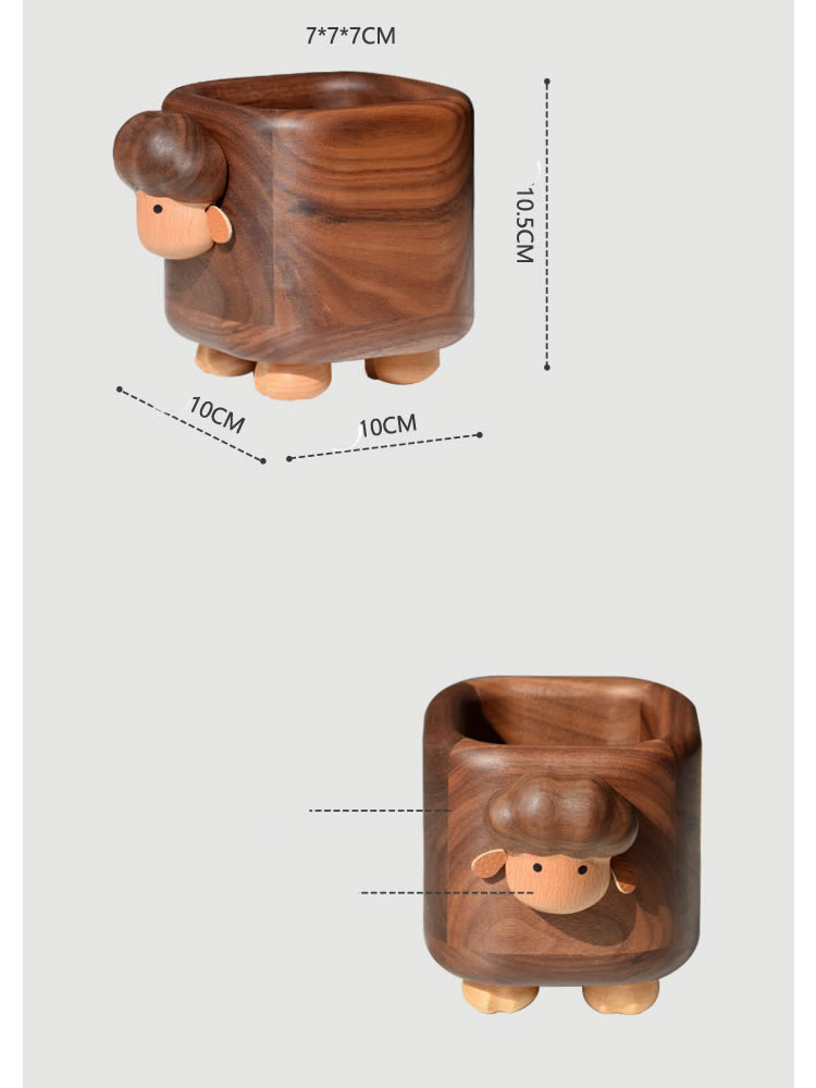 Sheep Pen Holder, Black Walnut Office Organizer