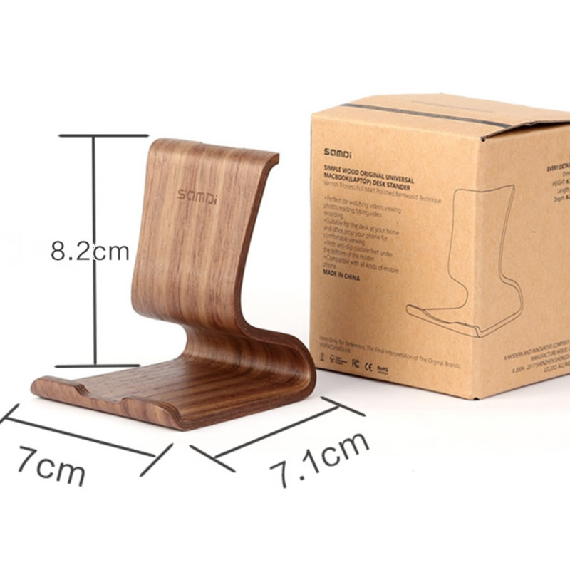 Simple S-Shaped Wooden Phone Stand,Desktop Ipad Stand