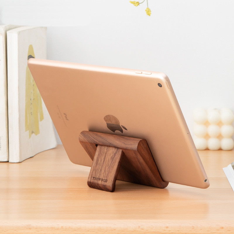 Simple Wooden Folding Mobile Phone Holder - Portable Convenience